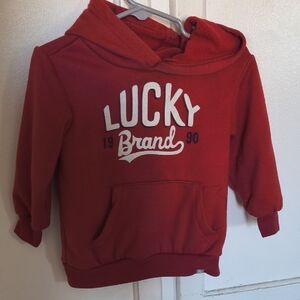 Lucky Brand Red Kids Hooded Sweatshirt with White Logo